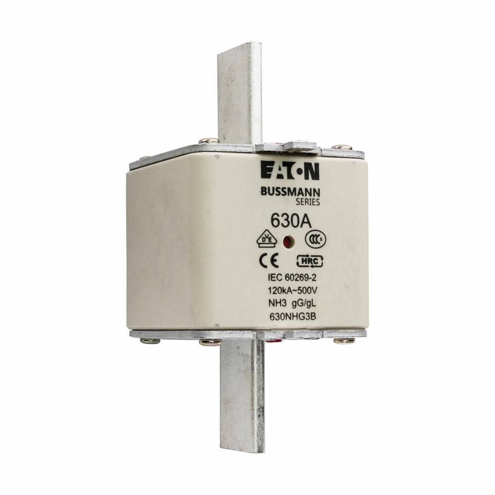 Edison 630NHG3B Fuse Link With Metal Gripping Lug, 500 VAC, 630 A