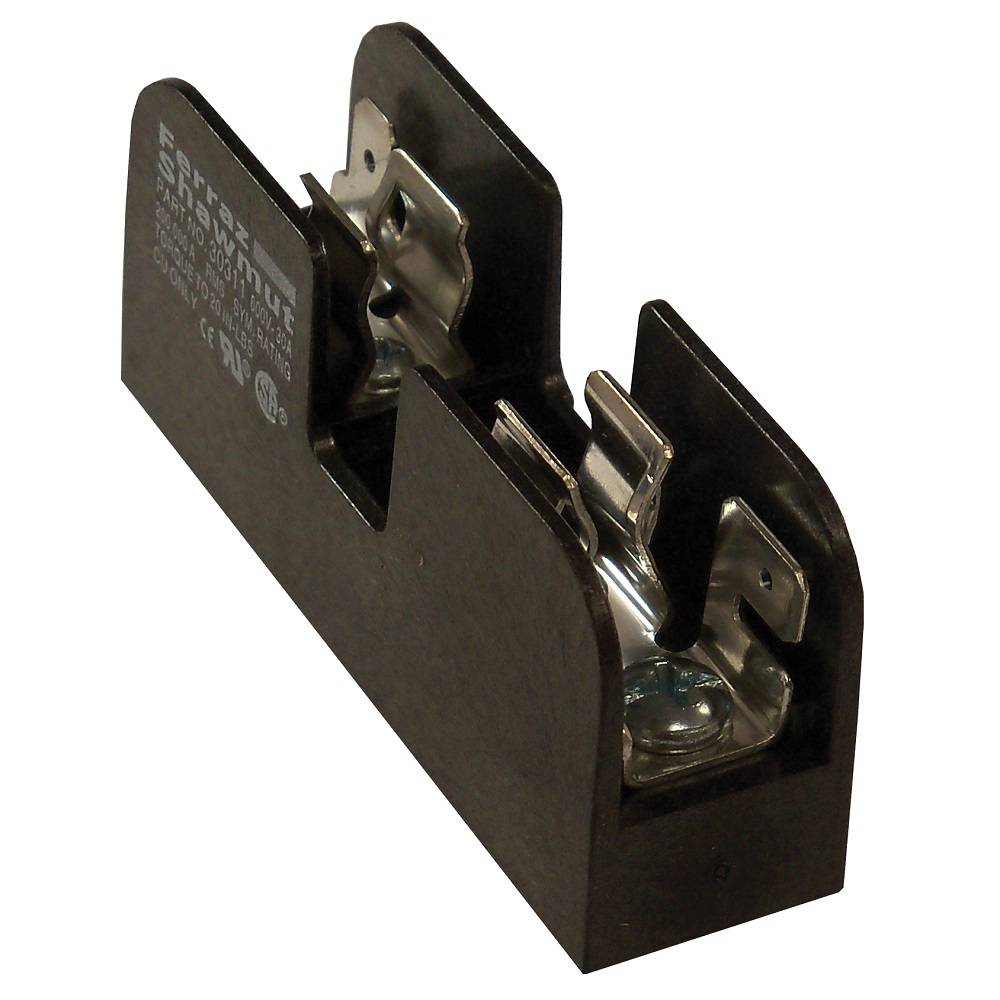 Mersen 30310 Open Style Fuse Block, 600 VAC/VDC, 30 A, 14 to 10 AWG Wire