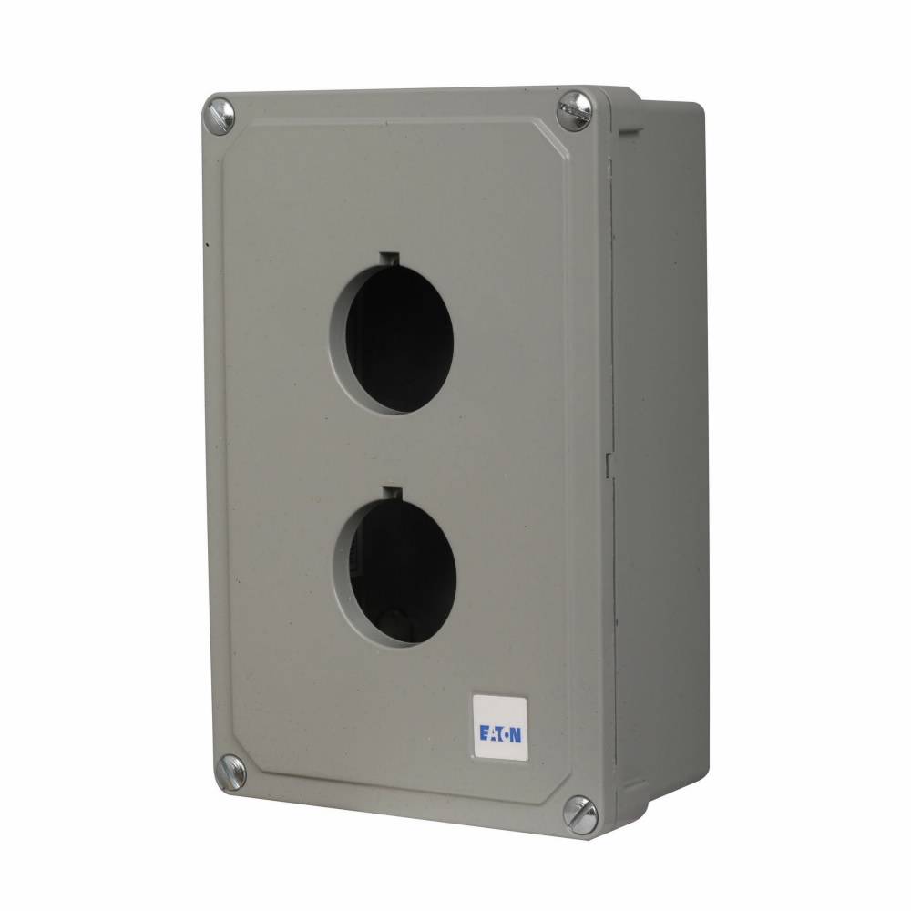 EATON 10250TN2 2-Element Heavy Duty Oiltight/Watertight Pushbutton Enclosure, 6.2 in L x 5.2 in W x 3.9 in D, NEMA 4/4X/12/13, Die Cast Zinc