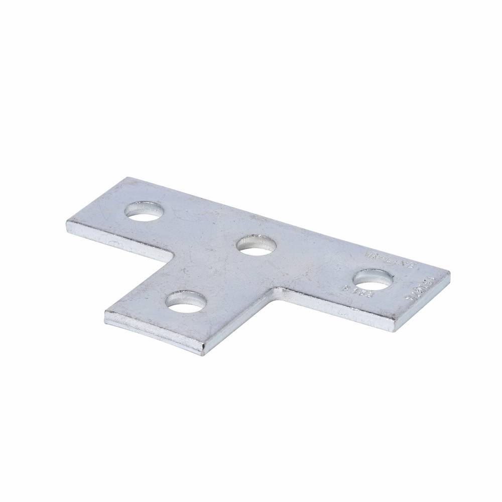 B-Line B133ZN Flat Tee Plate, 4 Holes, 5-3/8 in L x 3-1/2 in W x 1/4 in THK, Strip Steel