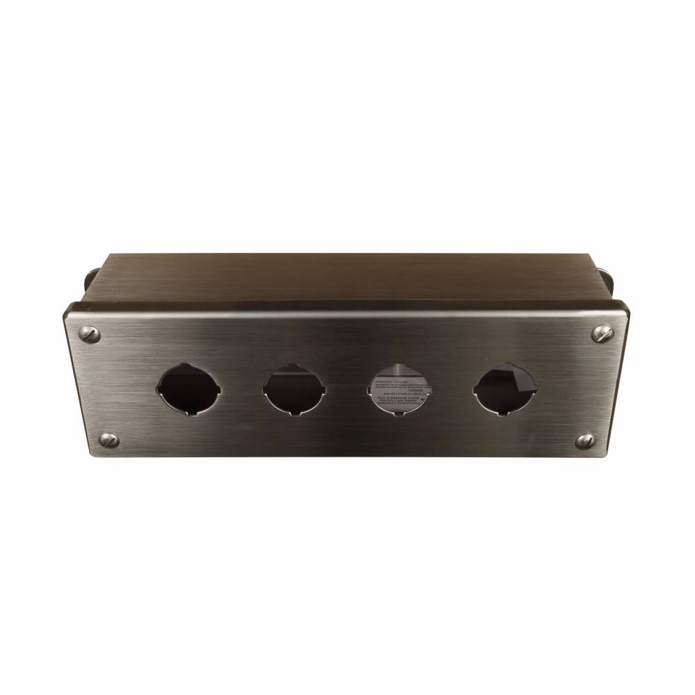 EATON 10250TN36 4-Element Heavy Duty Oiltight/Watertight Pushbutton Enclosure, 19.4 in L x 4.8 in W x 4.1 in D, NEMA 4/4X/12 NEMA Rating, 304 Stainless Steel