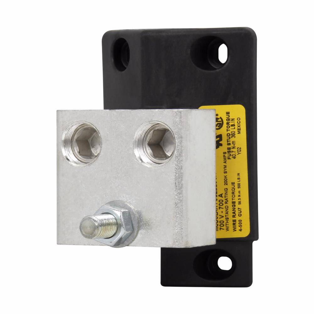 Edison BH-3144 High Speed Modular Fuse Block, 0 to 1250 VAC, 0 to 700 A, 4 AWG to 500 kcmil Wire, 1 Pole