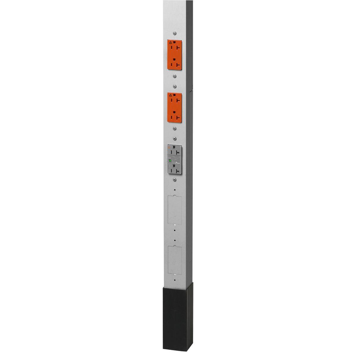 PREMISE WIRING HBLPP10SAL 19-Strands Pre-Wired Service Pole, (3) Receptacles, (1) Knockout Capacity, 4 Outlets, 10 ft 2 in L x 2.13 in W, Aluminum