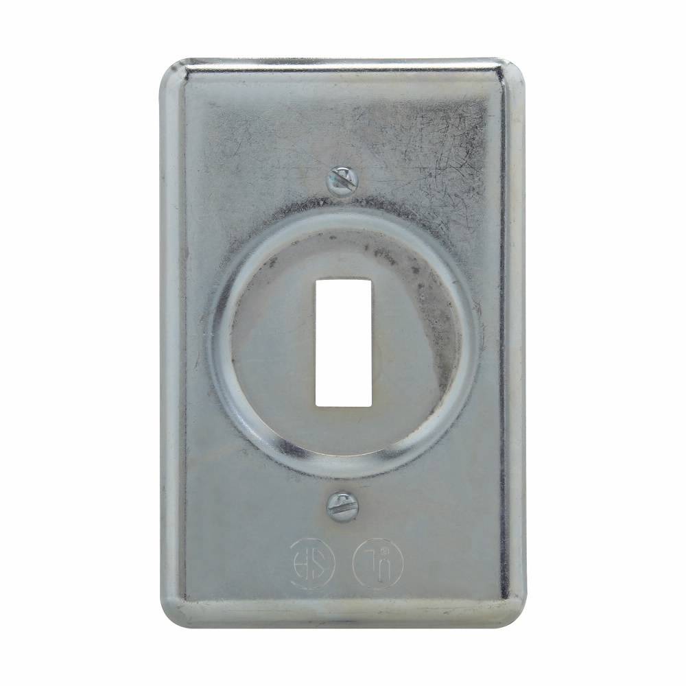 Crouse-Hinds DS32 DS Series Device Box Cover, 4.28 in L x 0.22 in W, Snap Switch/Toggle Switch Cover, Sheet Steel