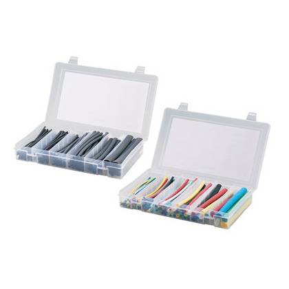 Panduit® KP-HSTTA Adhesive Lined Cross Linked Dual Thinwall Heat Shrink Tubing Kit Box, Polyolefin, Black