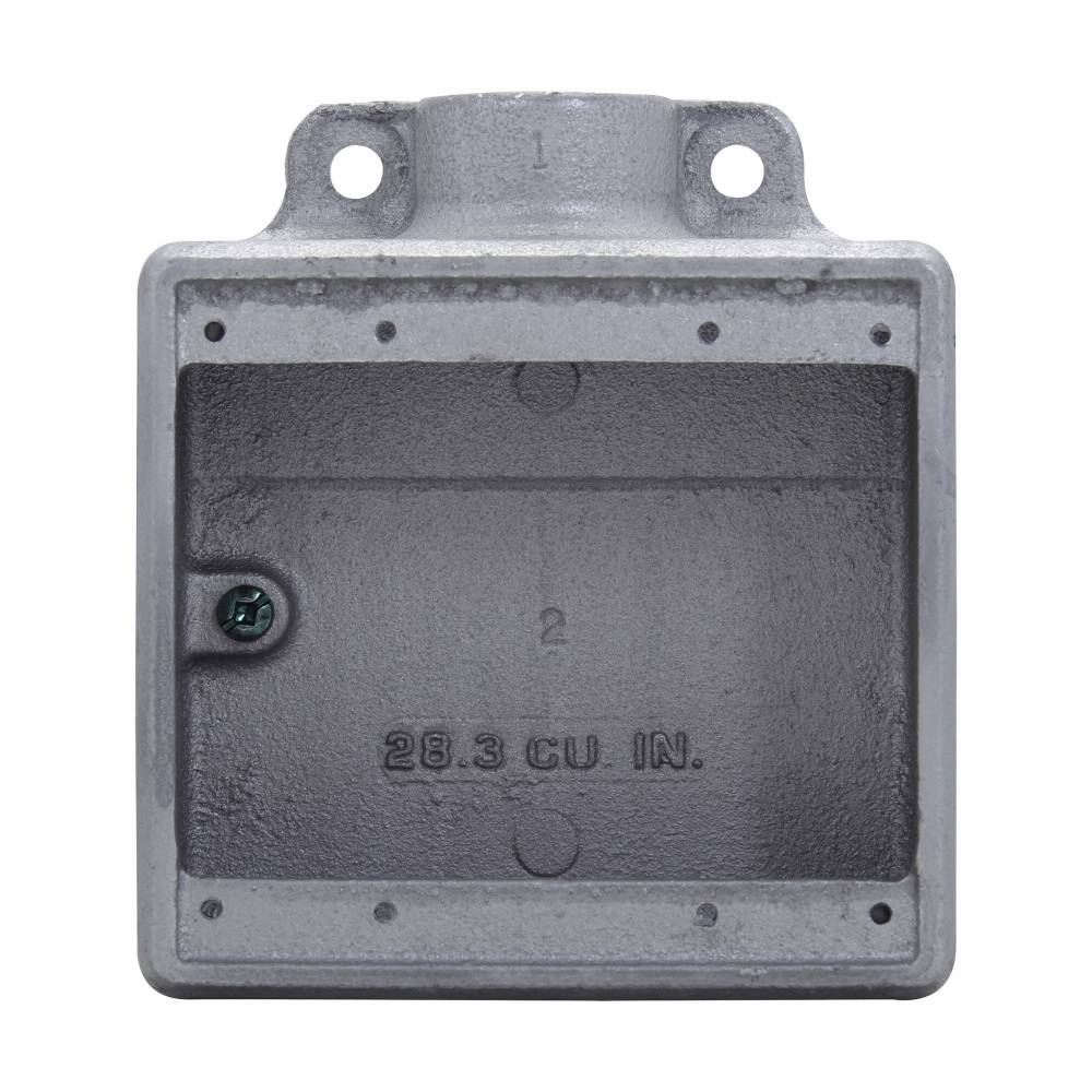 Crouse-Hinds Condulet® FS22 Type FS 1-Outlet Shallow Device Box With Mounting Lug, 3/4 in Trade, 2 Gangs, Feraloy Iron Alloy, Electro-Galvanized