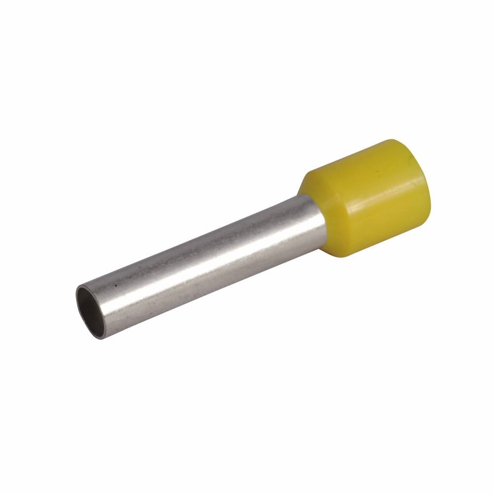 EATON XBAF14 IEC-XB Insulated Ferrule With Insulating Collar, 10 AWG, 1.02 in L, Soft Electrolytic Copper/Polypropylene Sleeve, Yellow