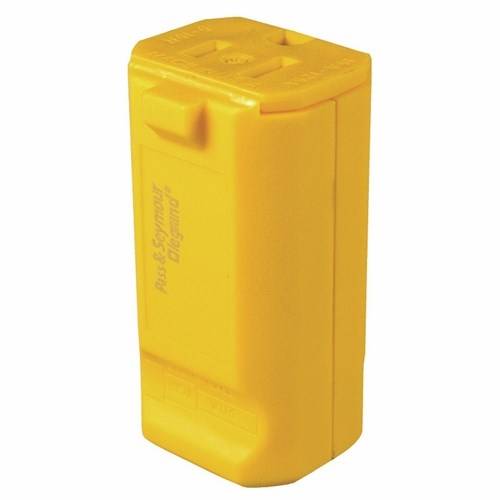 Pass & Seymour® PS5969-Y Max Grip Max Grip Straight Blade Connector, 125 VAC, 15 A, 2 Poles, 3 Wires, Yellow