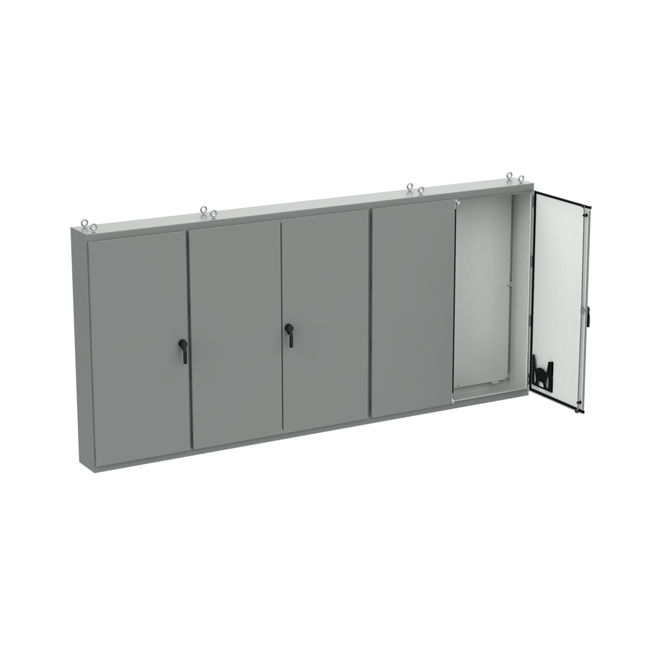 nVent HOFFMAN A86M5E20 A27 5-Door Enclosure, 86.12 in L x 187 in W x 20.12 in D, NEMA 12/IP55 NEMA Rating, Steel