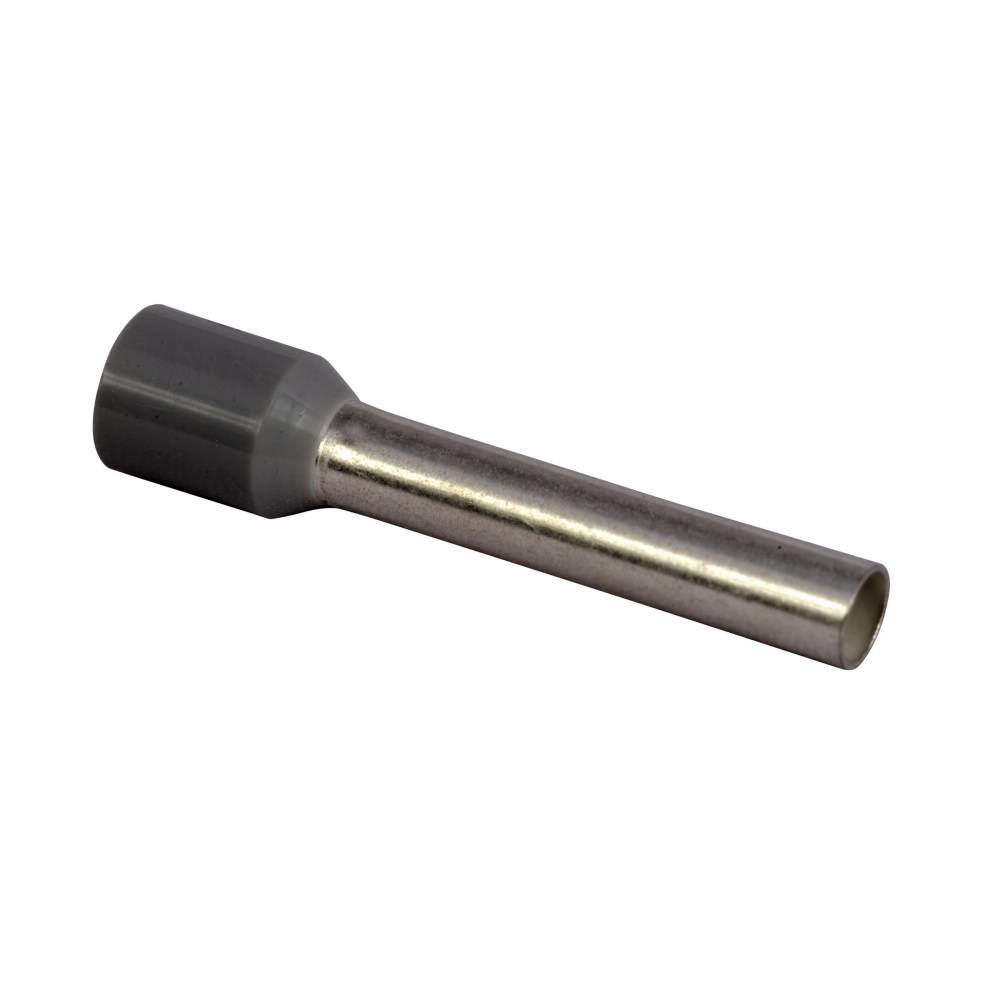 EATON XBAF12 IEC-XB Insulated Ferrule With Insulating Collar, 12 AWG, 1 in L, Polypropylene Sleeve/Soft Electrolytic Copper, Gray