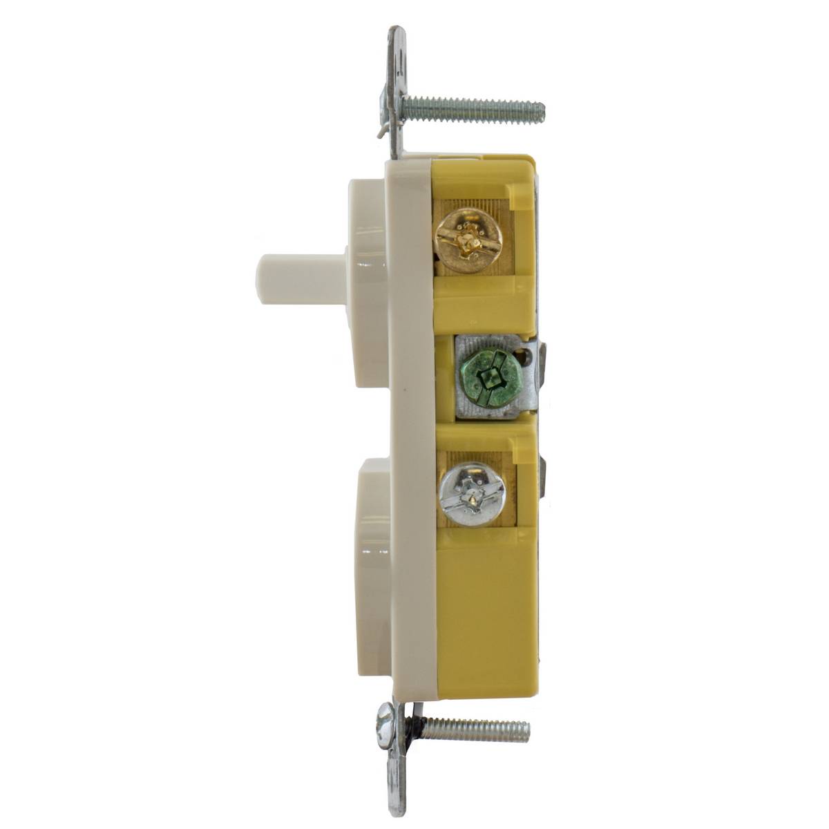 Wiring Device-Kellems tradeSELECT™ RC108LATR 2-Position Snap Action Tamper-Resistant Toggle Self-Grounding-Grounding Combination Switch and Receptacle, 15 A at 120/125 VAC, 1 Poles, 3 Wires