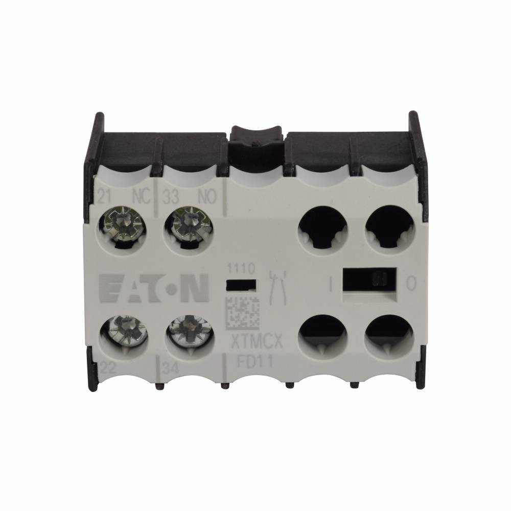 EATON XTMCXFD11 XT Series 2-Pole Type XTMCX Auxiliary Contact, 600 VAC, 10 A, 1NO-1NC Contacts