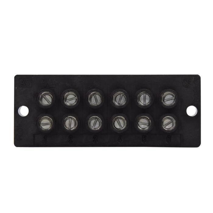 EATON 14004-6 Power Terminal Block, 600 VAC/VDC, 90 A, 14 to 4 AWG Cu, 8 AWG Al Wire