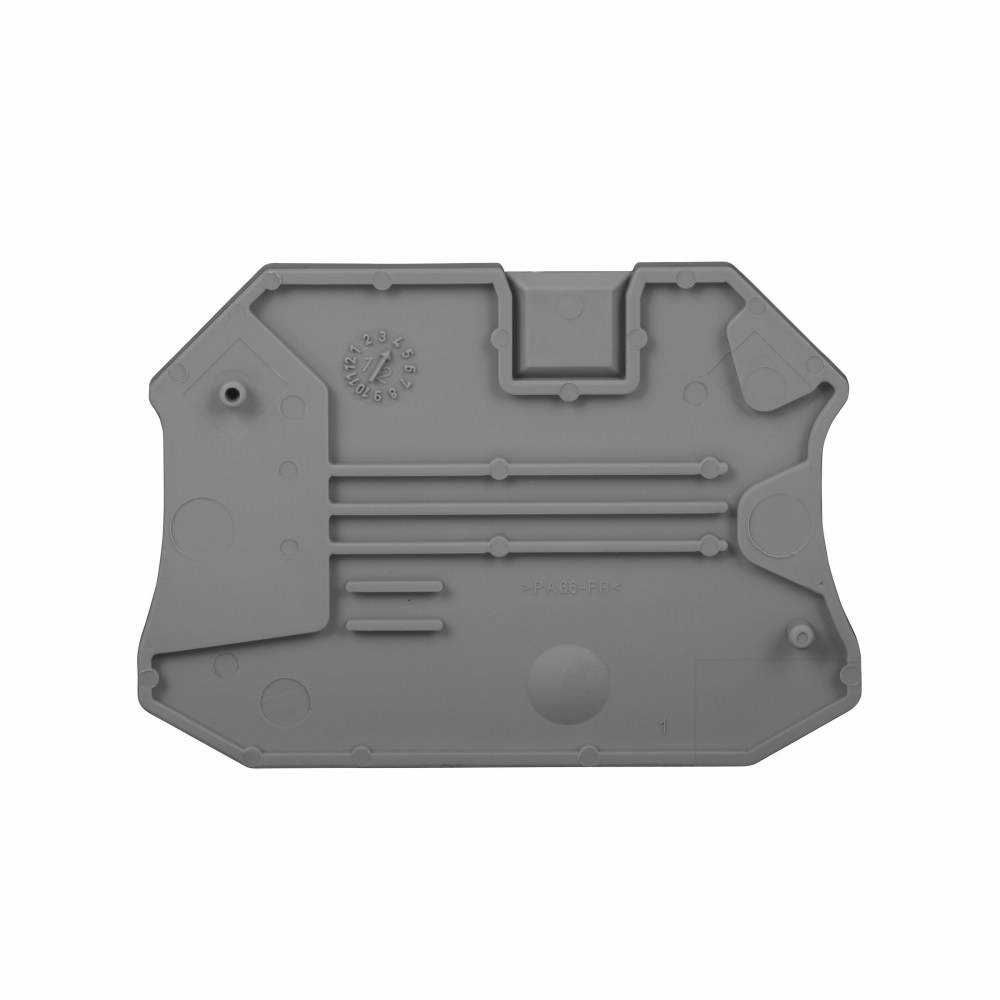 EATON XBACUT4D12 End Cover, For Use With XB Series XBUT25D12/XBUT4D12/XBUT25D12PE/XBUT4D12PE Screw Connection Multi-Conductor Terminal/Ground Block, Gray