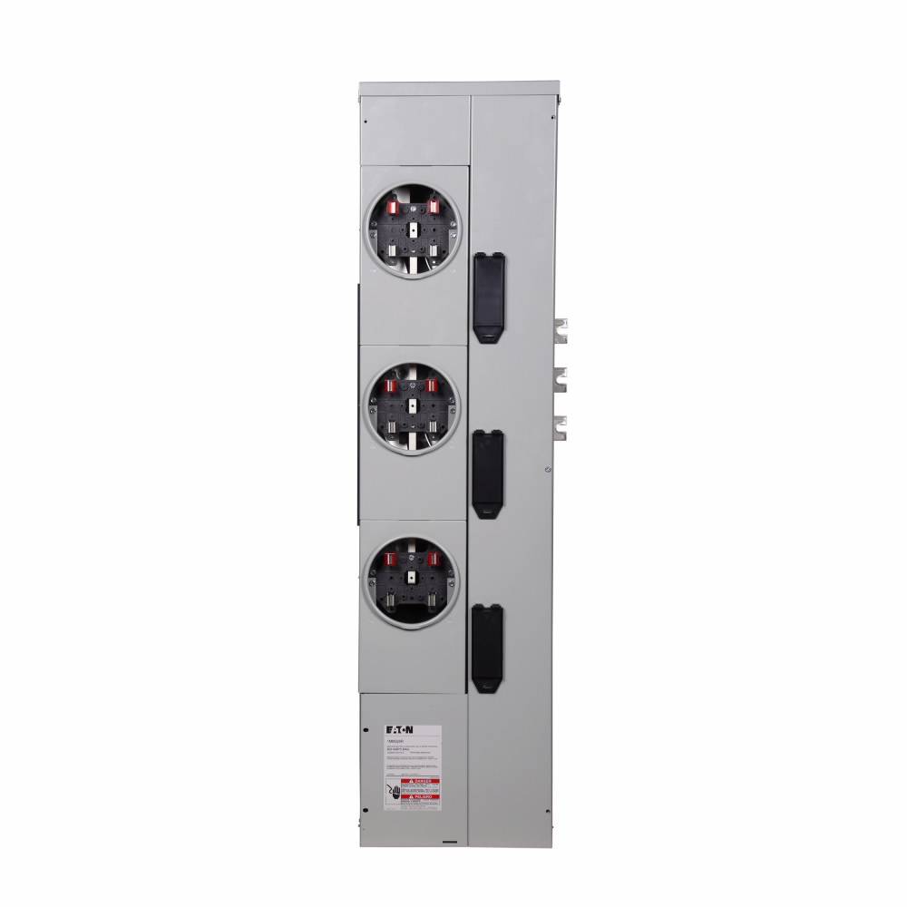 EATON 1MM320RC 3-Socket 4-Jaw Multiple Metering Meter Stack Module, 120/240 VAC, 200 A, 1 ph Phase, 3 Wires