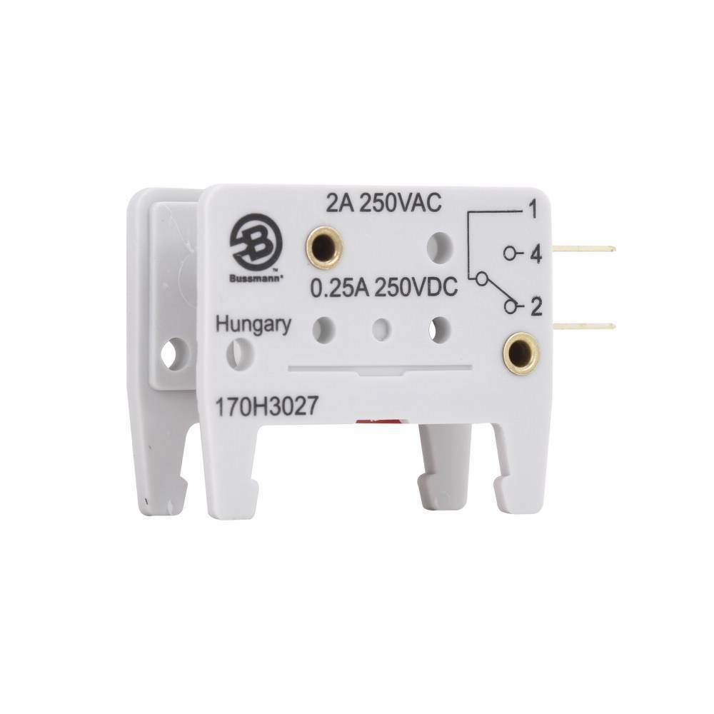 Bussmann 170H3027 Clip-On Microswitch, For Use With Type K Square Body High Speed DC Non-Indicating Fuses, 250/700/690 V, 5 A