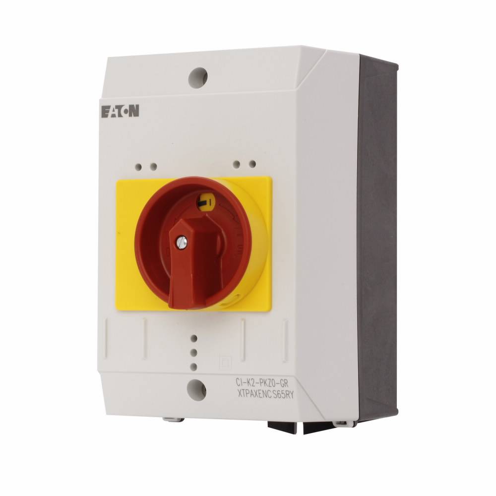 EATON XTPAXENCS65RY Insulated Enclosure With Red/Yellow Rotary Handle, IP66 NEMA Rating, 6.3 in H x 3.94 in W x 5.12 in D