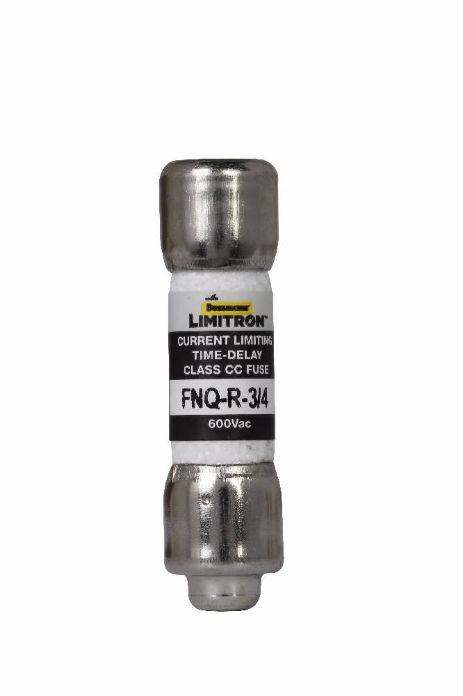 Bussmann CC-Tron® FNQ-R-3/4 Current Limiting Time Delay Fuse, 0.75 A, 600 V, 200 kAIC Interrupt, CC Class, Cylindrical Body