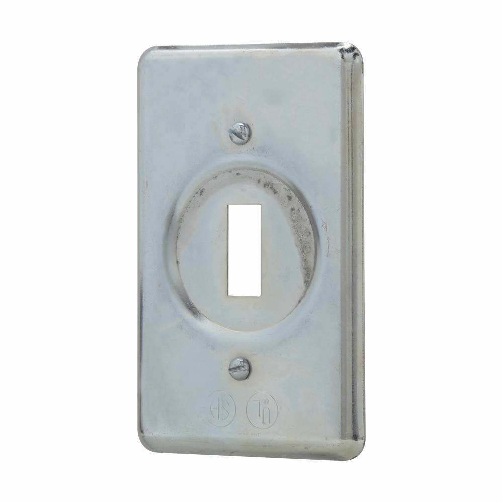 Crouse-Hinds DS32 DS Series Device Box Cover, 4.28 in L x 0.22 in W, Snap Switch/Toggle Switch Cover, Sheet Steel