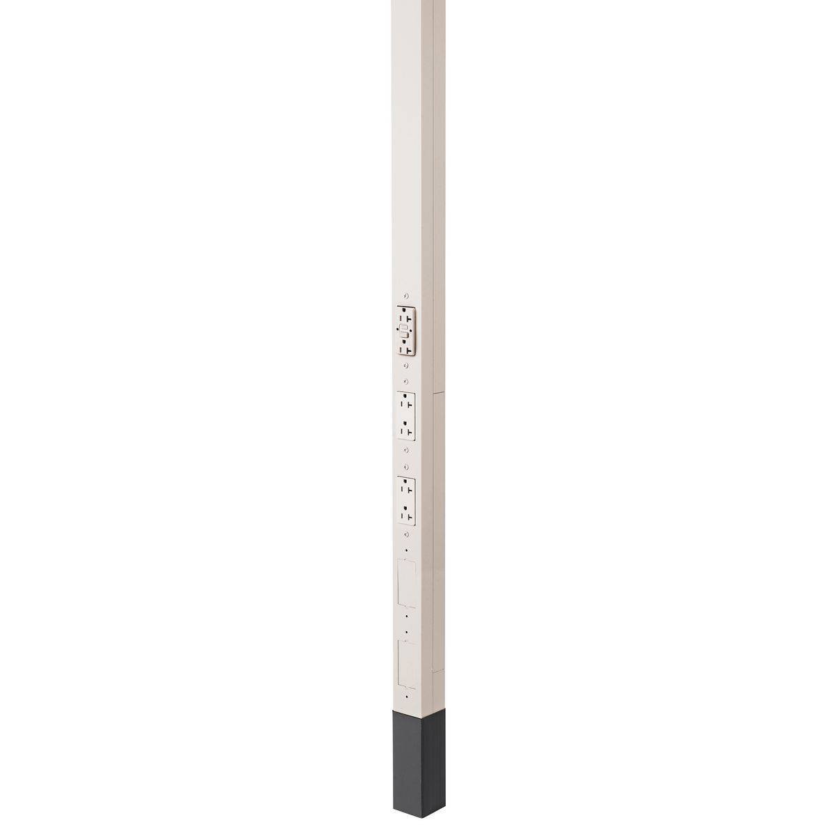 Bryant Electric Wiring Device-Kellems HBLPP10GFOW Divided Three Service Standard Service Pole, 3 Outlets, 10 ft 2 in L x 2.13 in W, Aluminum