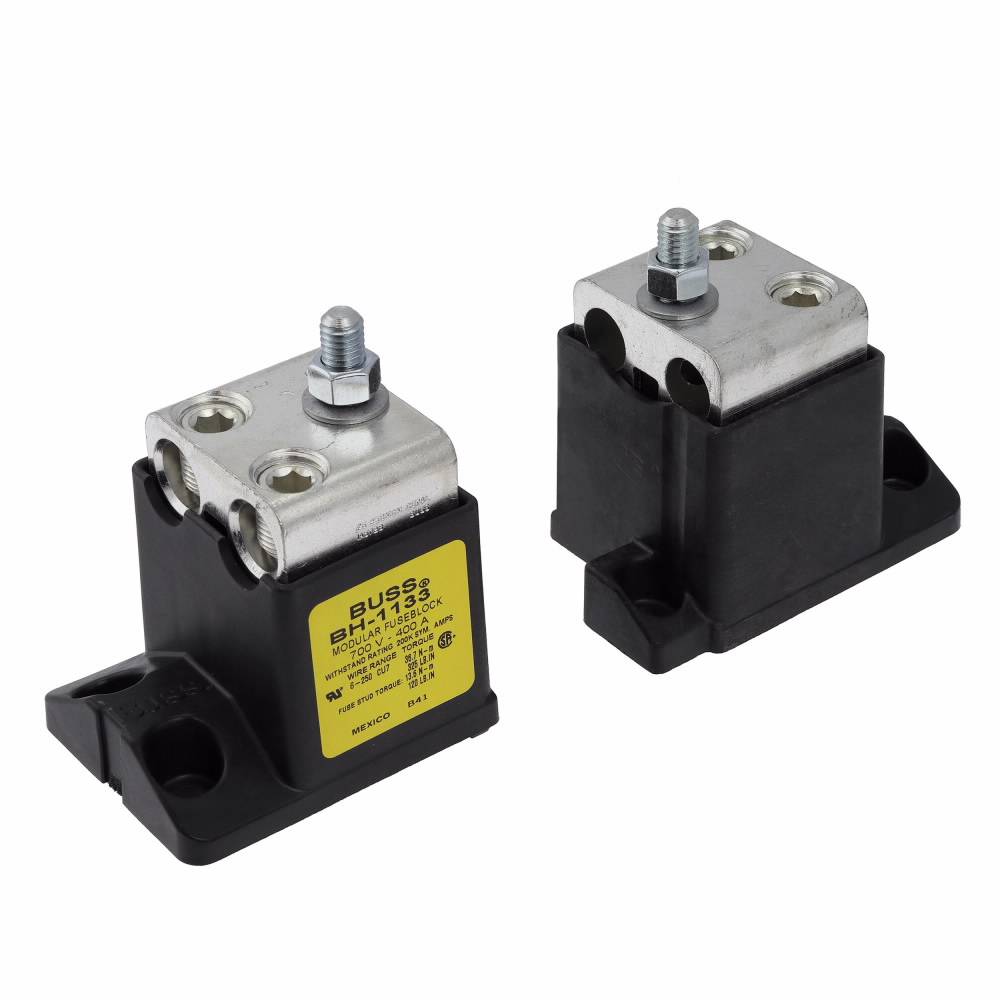 Edison BH-1133 High Speed Modular Fuse Block, 0 to 2500 VAC, 0 to 400 A, 6 AWG to 250 kcmil Wire, 1 Pole