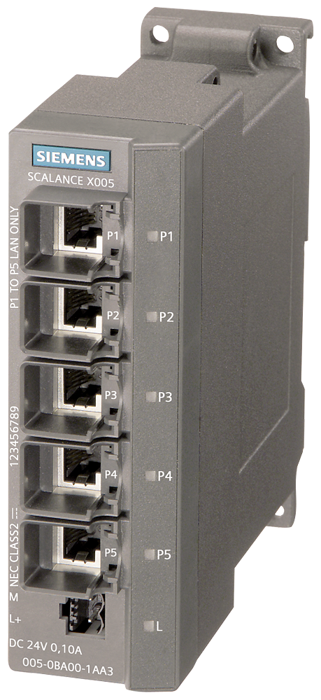 Siemens 6GK50050BA001CA3 SCALANCE X005TS Unmanaged Industrial Ethernet Entry Level Switch
