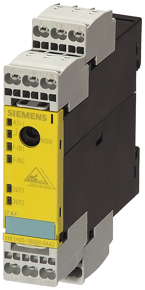 Siemens 3RK1405-1BE00-0AA2 AS-I SlimLine Digital I/O Module, 2 Inputs, 2 Outputs