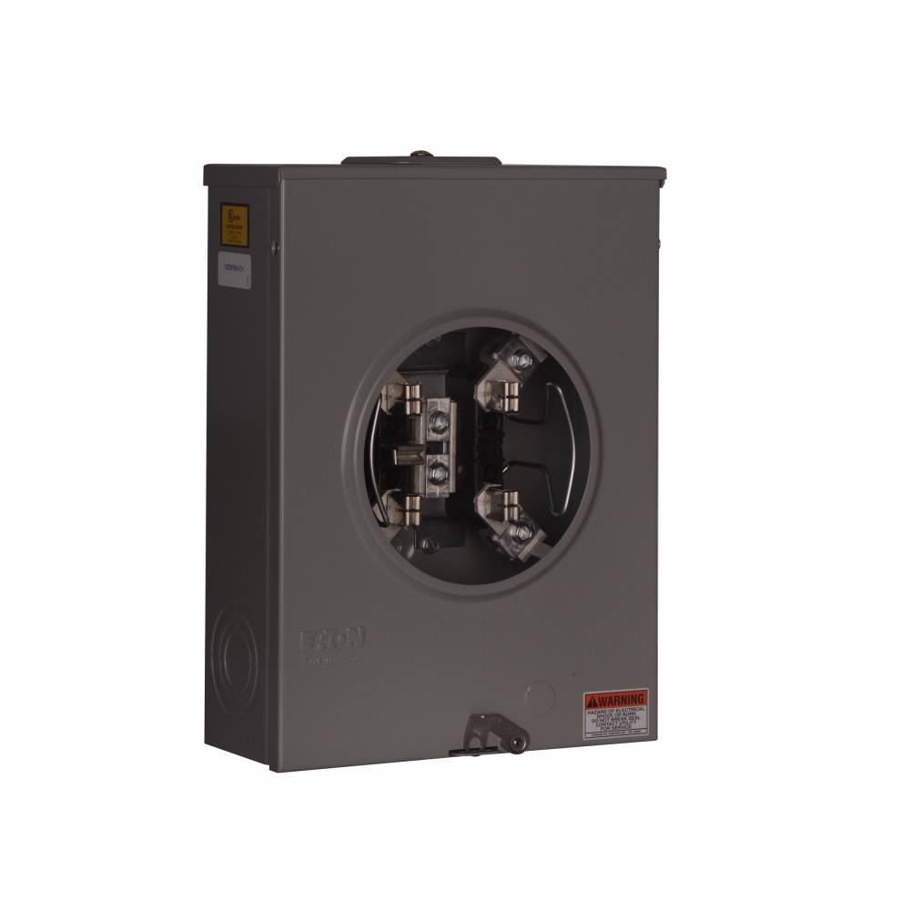 EATON 1003878ACH 1-Position 3-Wire Horn Bypass Triplex Meter Socket, 600 VAC, 200 A, 1 ph Phase
