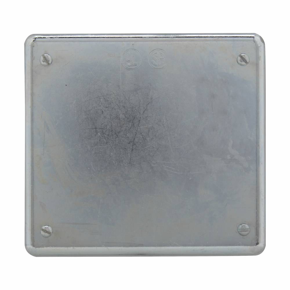 Crouse-Hinds S1002G Blank Flat Electric Box Cover With Gasket, Feraloy Iron Alloy