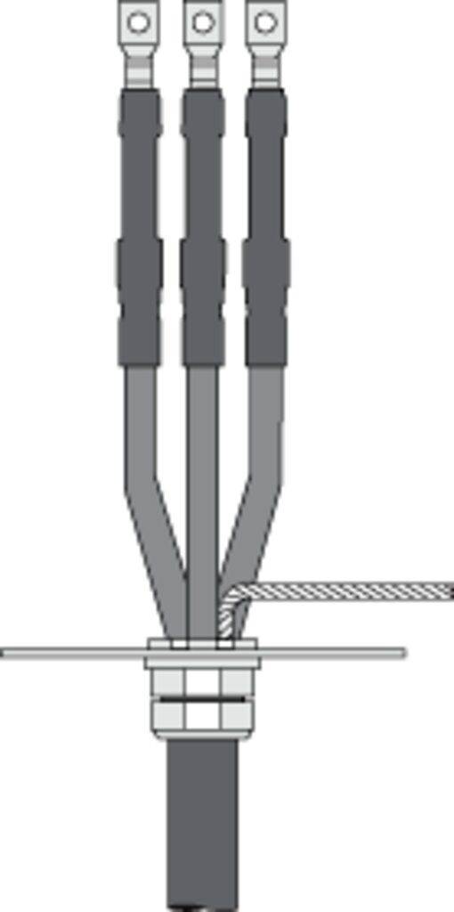 3M™ 7621-T-95-3-RJS QT-III 7600-T-3-RJS Cold Shrink QT-III Termination Kit, 3 Pieces, For Use With Three Core Tape Shield, UniShield® and Wire Shield Power Cable, Silicone Rubber, Black