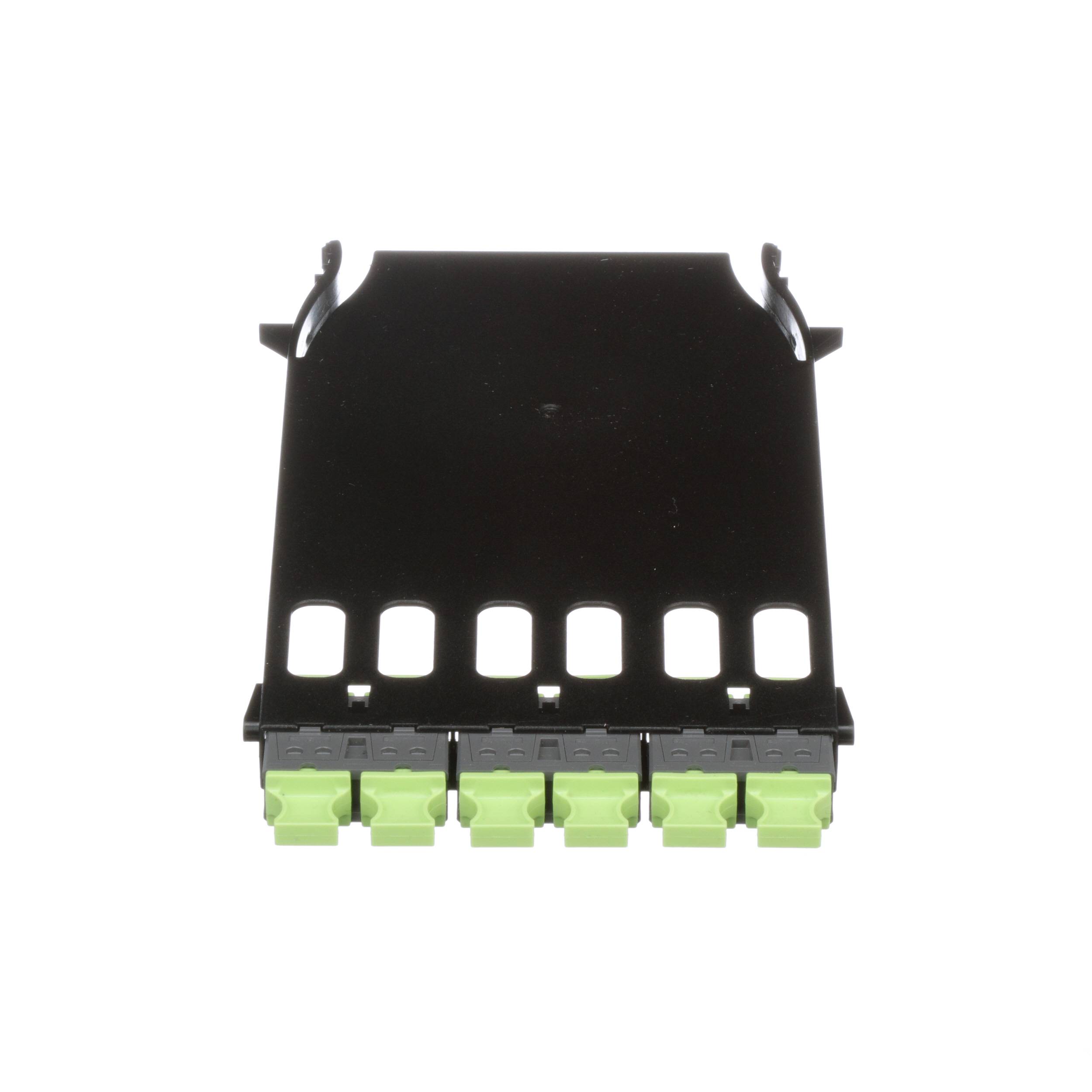 Panduit® HD Flex™ FHMPW-6-BCG 6-Port Type B Key Up to Key Up Fiber Adapter Panel, MPO End A,) OM5 Multi-Mode Fiber
