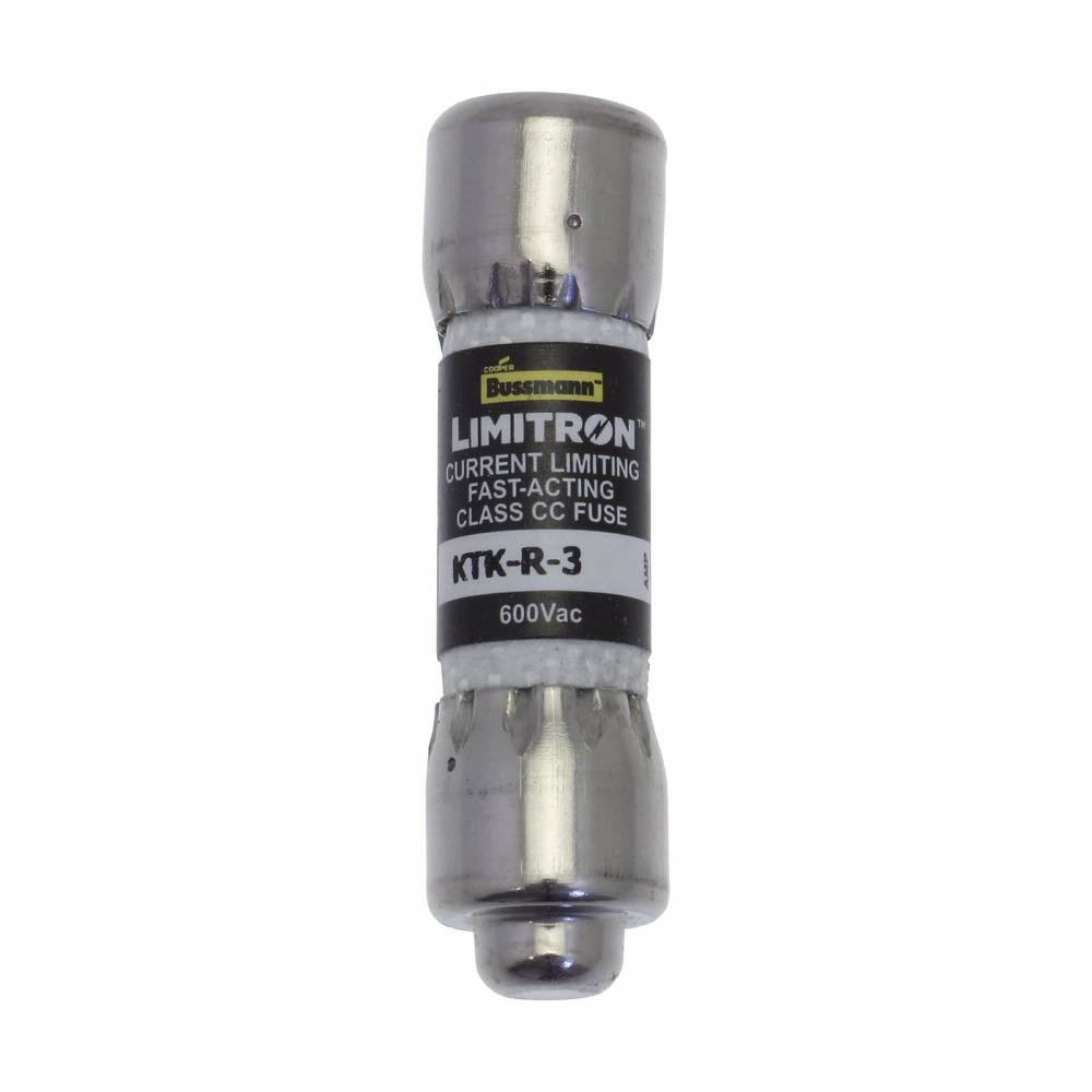 Bussmann Limitron™ KTK-R-3 Fast Acting Fuse, 3 A, 600 V, 200 kA Interrupt, CC Class, Cylindrical Body