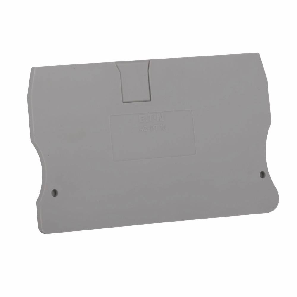 EATON XBACPT10 End Cover Plate, For Use With XBPT10 and XBPT10PE Terminal Block, Gray