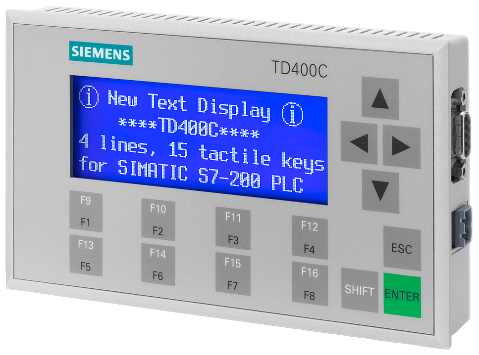 Siemens 6AV66400AA000AX1 TD400C Text Display With Cable, STN Display, 15 Keys, RS 485