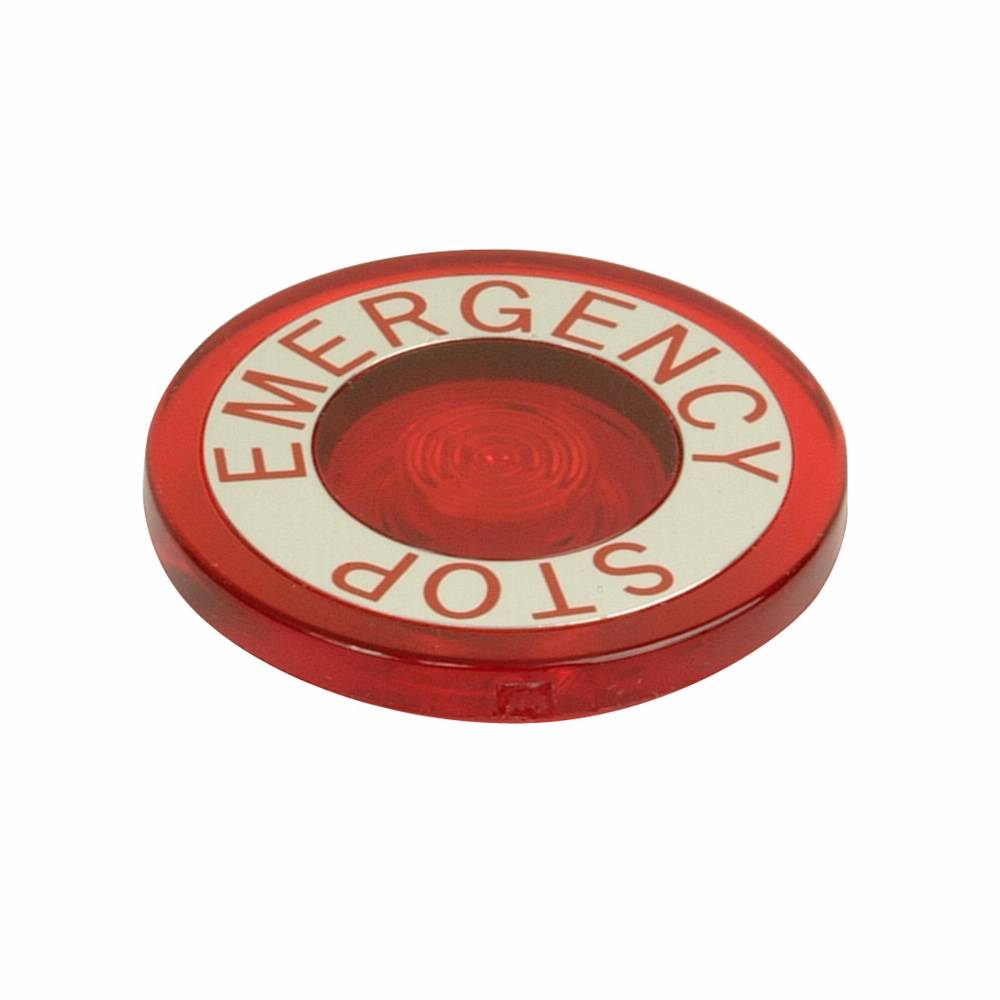 EATON 10250TC53 Heavy Duty Illuminated Push Pull Oiltight/Watertight Push-Pull Operator Lens, 40 mm, NEMA 1/2/3/3R/4/4X/12/13/IP65 NEMA Rating, Emergency Stop Legend