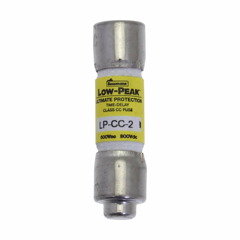 Bussmann Low-Peak™ LP-CC-2 Current Limiting Time Delay Fuse, 2 A, 600 VAC/300 VDC, 200 kA Interrupt, CC Class, Cylindrical Body