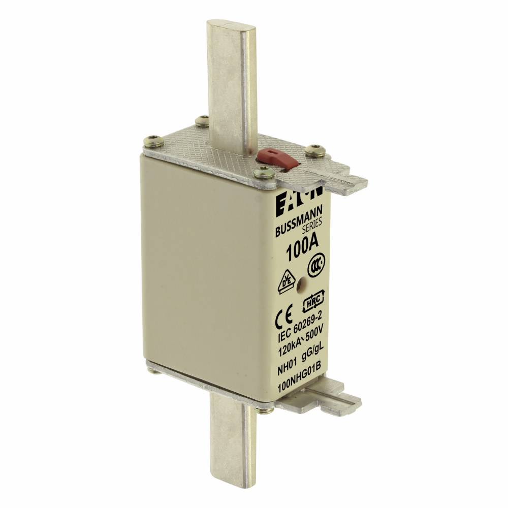 Edison 100NHG01B Fuse Link With Metal Gripping Lug, 500 VAC, 100 A