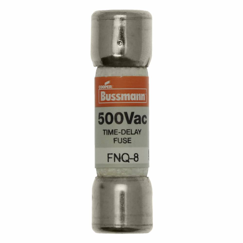 Bussmann Tron® FNQ-8 Low Voltage Supplemental Time Delay Midget Fuse, 8 A, 500 VAC, 10000 A Interrupt, Class: Supplemental, Cartridge Body