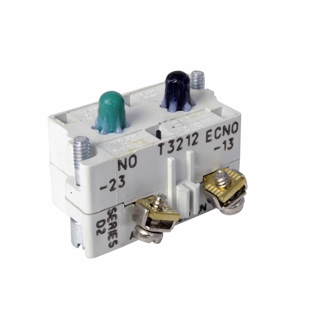 EATON 10250T57 Heavy Duty Special Purpose Contact Block, 30.5 mm, 1LONC-1ECNO Contact, 10 A at 600 VAC, 5 A at 250 VDC Contact, Silver Contact, Momentary Action, Black