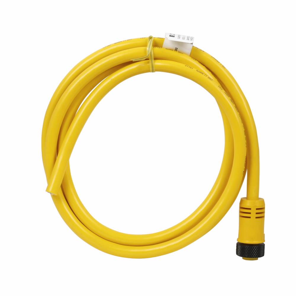 EATON CSMS4A4CY1602 Global Plus 4-Wire Standard Single End Connector Cable, 7/8-16 UN-2B 4-Pin Mini-Style Straight Female Connector, 2 m L Cable, 4 Poles, Single Keyway