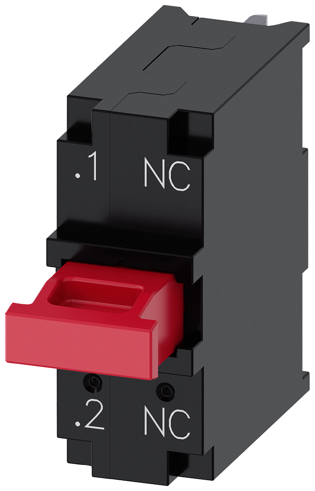 Siemens SIRIUS ACT 3SU14003AA105CA0 Standard Contact Module, 1NC Contact, 10 A at 24 VAC, 0.3 A at 230 VDC Contact, Silver Alloy Contact, Black