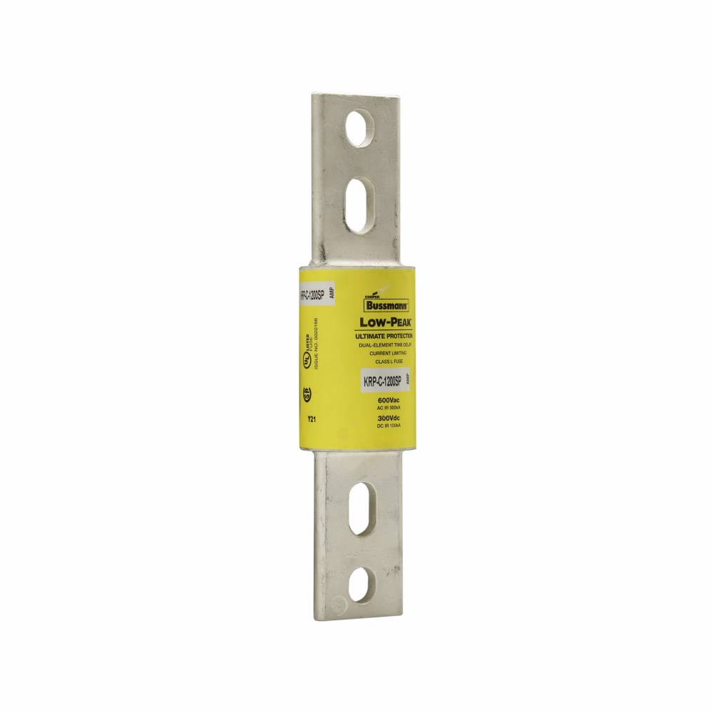 Bussmann Low-Peak™ KRP-C-1000SP Current Limiting Time Delay Fuse, 1000 A, 600 VAC/300 VDC, 300/100 kAIC Interrupt, L Class, Cartridge Body