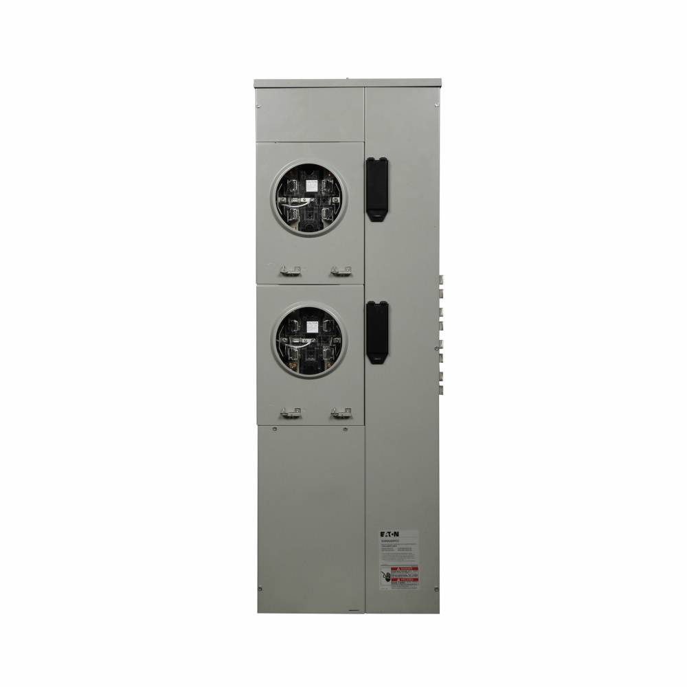 EATON 35MM240R124023 2-Meter 5-Jaw Plug-In Meter Stack Module With Ringless Style Cover and Lever Bypass, 120/240 VAC, 400 A, 3 Phase, 4 Wires, NEMA 3R Enclosure