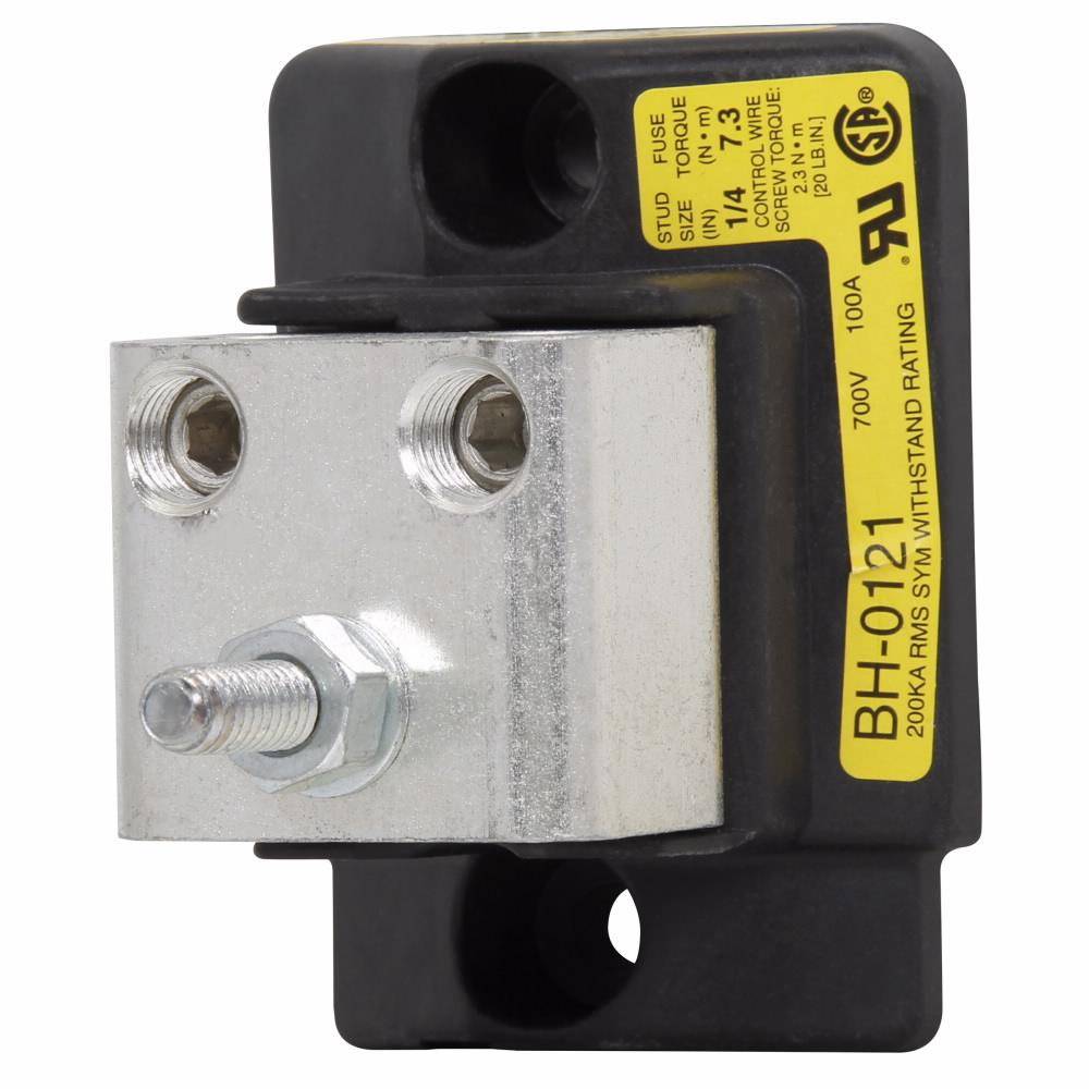 Edison BH-0122 High Speed Modular Fuse Block, 0 to 700 VAC, 0 to 100 A, 14 to 1/0 AWG Wire, 1 Pole