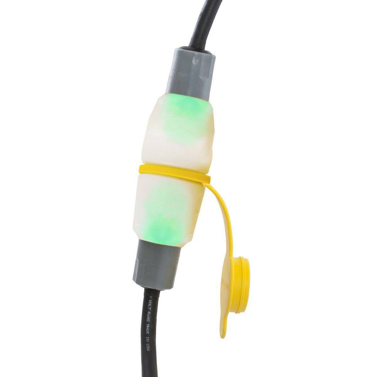 Wiring Device-Kellems Twist-Lock® HBL26W47WC 1-Phase Grounding Illuminated Male Standard Watertight Cord Mount Locking Plug, 125 VAC, 20 A, 2 Poles, 3 Wires, Clear