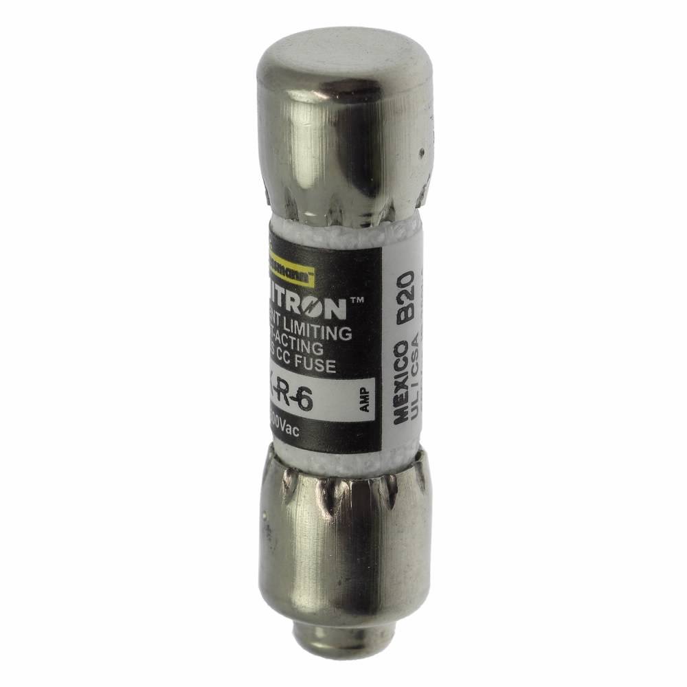 Bussmann Limitron™ KTK-R-6 Fast Acting Current Limiting Low Voltage Fuse, 6 A, 600 V, 200 kA Interrupt, CC Class, Cartridge Body