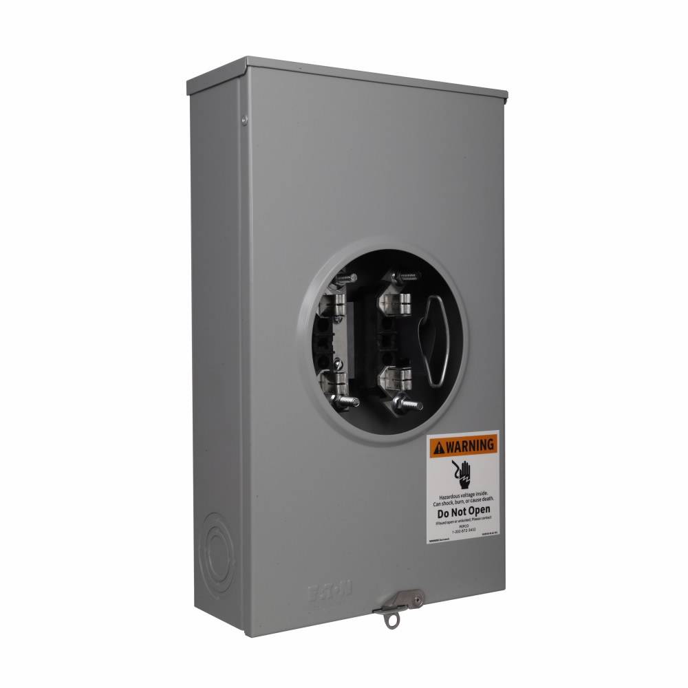 EATON Cutler-Hammer 1007448ACH 3-Wire 1-Position Residential Service Single Meter Socket, 600 VAC, 200 A, 1 Phase