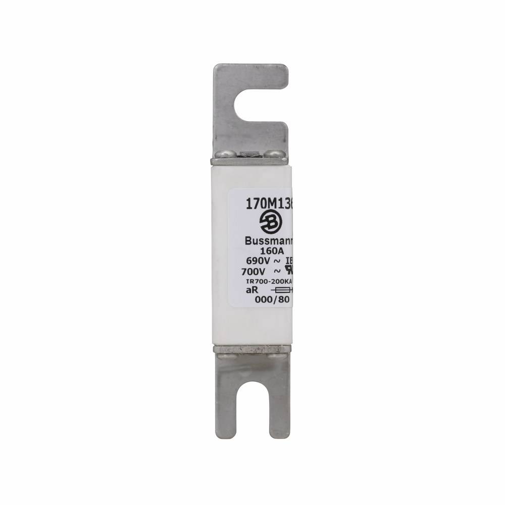 Bussmann 170M1369 Type 80 High Speed Fuse, 160 A, 690 VAC, 200 kA Interrupt, Class: aR, Square Body