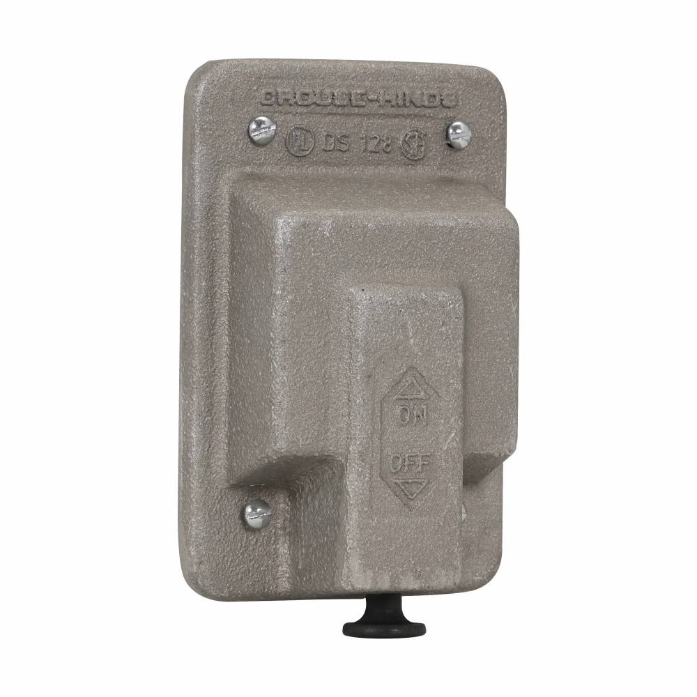Crouse-Hinds DS128 Raintight Snap Switch Cover With Gasket, Die Cast Aluminum