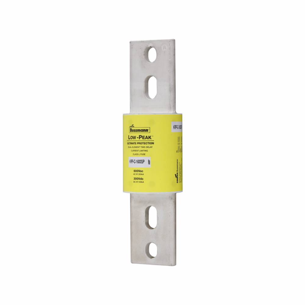 Bussmann Low-Peak™ KRP-C-1600SP KRP-C-SP Current Limiting Time Delay Fuse, 1600 A, 600 VAC/300 VDC, 100/300 kA Interrupt, L Class, Cartridge Body